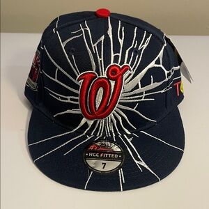 Washington Black Senators Fitted Hat with Logo Size 7